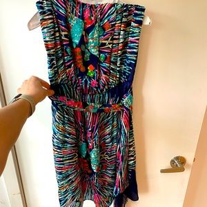 Strapless multicoloured dress